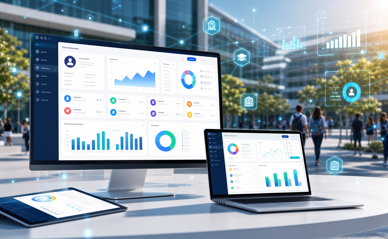 University ERP analytics and governance dashboard visual