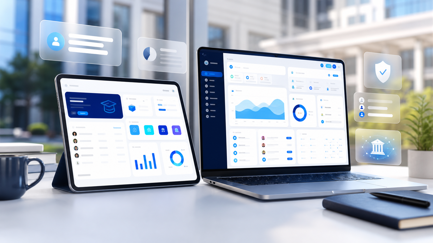 Engineering college ERP dashboard and campus operations visual